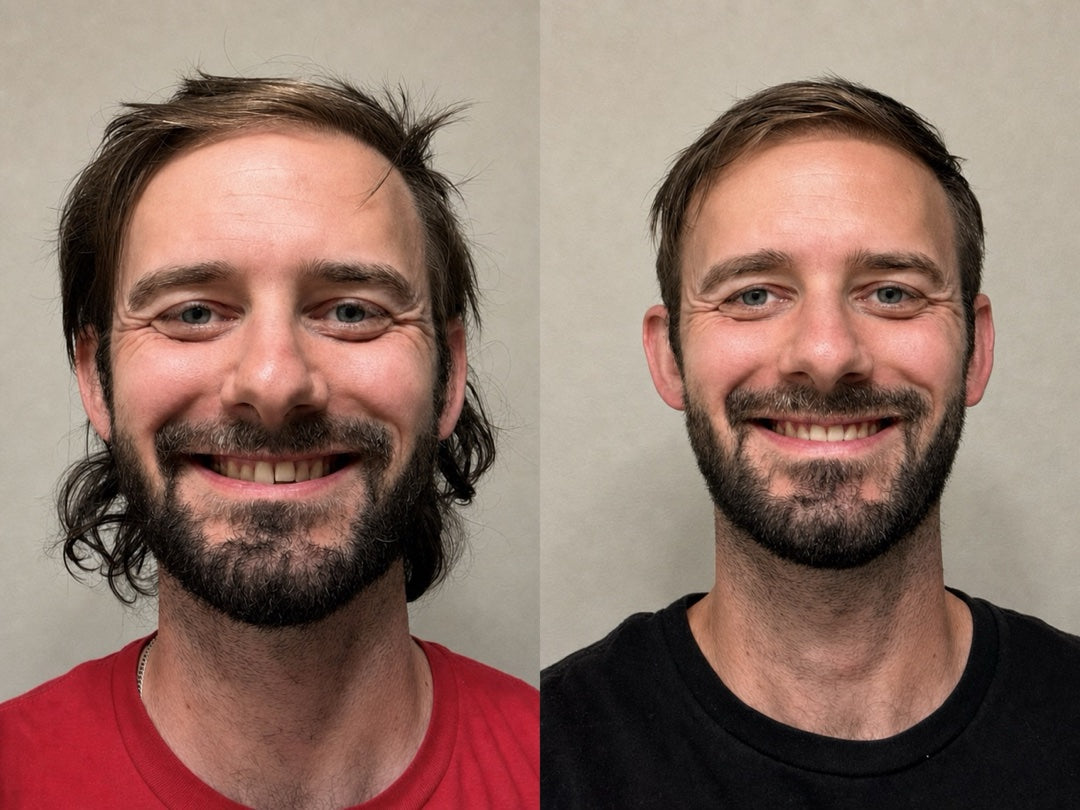 The smile, before and after 6.5 months
