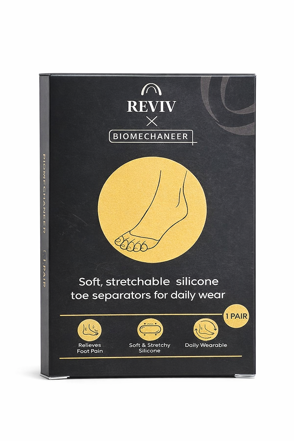 Reviv x Biomechaneer Toe separators, Soft Medical-Grade Silicone, 1 Pair