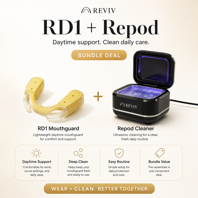 RD1 Daytime mouthguard + Repod Ultrasonic Cleaner (Bundle Deal)