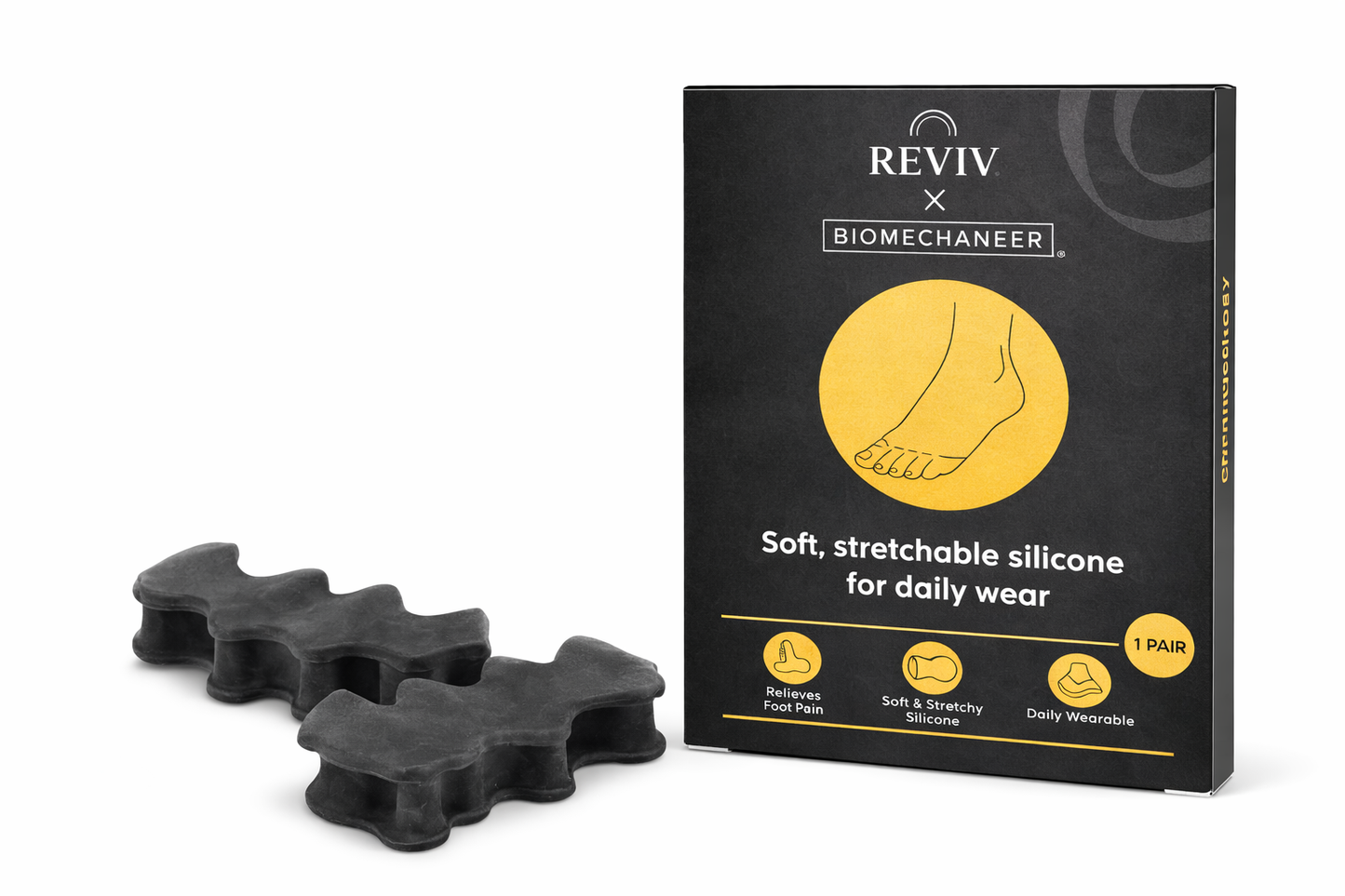 Reviv x Biomechaneer Toe separators, Soft Medical-Grade Silicone, 1 Pair