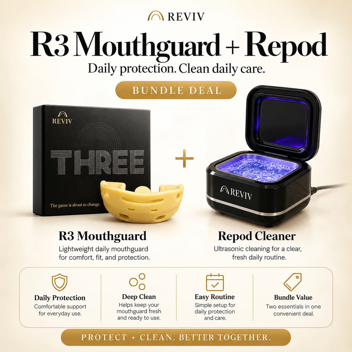 R3 mouthguard + Repod Ultrasonic Cleaner (Bundle Deal)