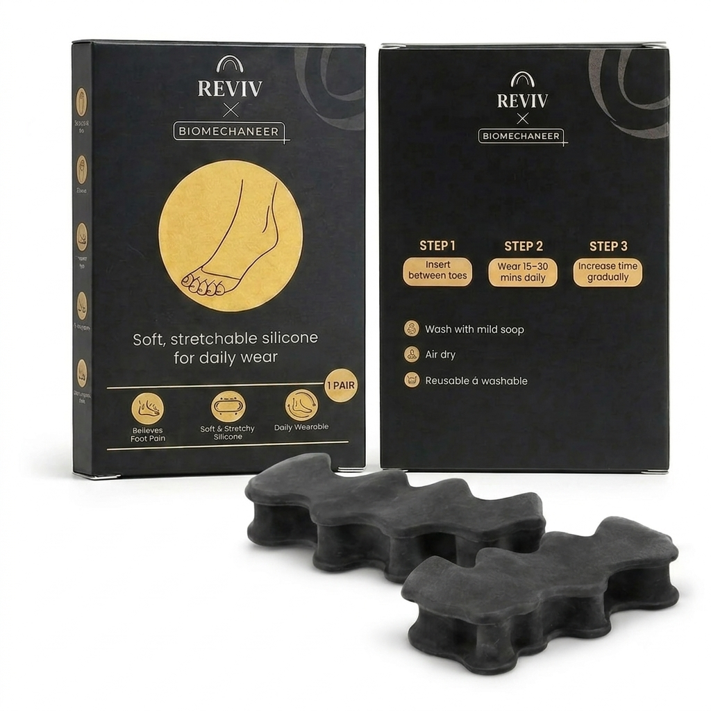 Reviv x Biomechaneer Toe Spacers, Soft Medical-Grade Silicone, 1 Pair